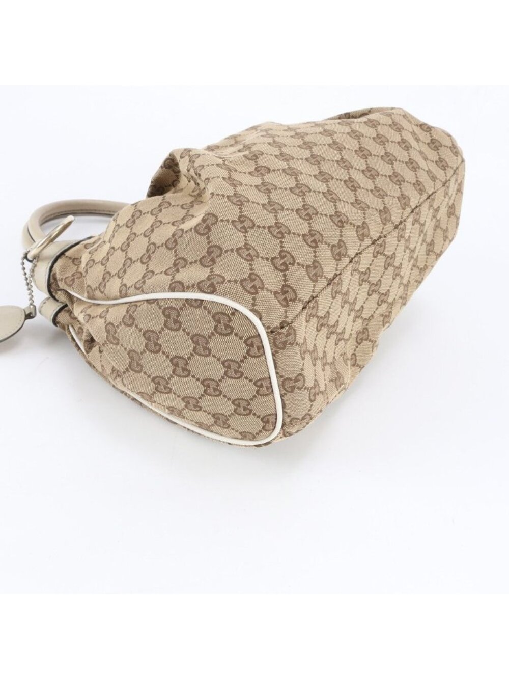 ★SOLD★ Gucci GG Canvas Ski Leather Tote Shoulder Hand Beige - Picture 4 of 10